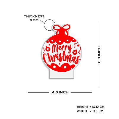Merry Christmas Acrylic Led Lamp with Warm White Light & On/Off Touch Button | USB Powered